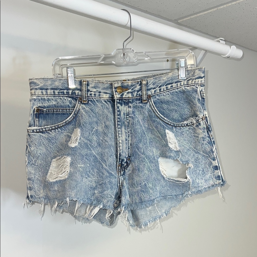 Lee Vintage Acid Wash Distressed‎ Jean Shorts- 10